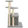 vidaXL Albero per Gatti con Tiragraffi in Sisal Grigio Chiaro 83,5 cm