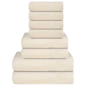 vidaXL Set di asciugamani 8 pezzi FROGN Crema 360 g/m&sup2;