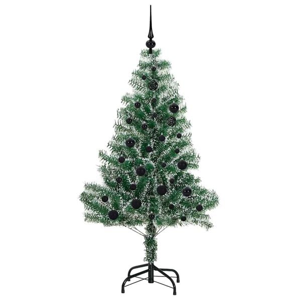 vidaXL Albero di Natale Artificiale Imbiancato con Luci LED 150 cm