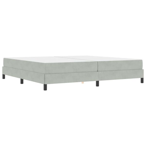 vidaXL Letto a molle con materasso Grigio chiaro 200 x 200 cm Tessuto