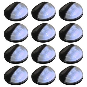 vidaXL Lampade Solari da Parete da Esterni a LED 12 pz Rotonde Nere