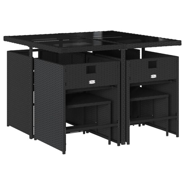 vidaXL Set da Pranzo da Giardino 15 pz con Cuscini Grigio Polyrattan