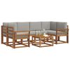 vidaXL Set di divani da esterno 7 pcs Grigio Naturale e Chiaro