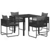 vidaXL Set da Pranzo per Giardino 5 pz Nero e antracite polyrattan