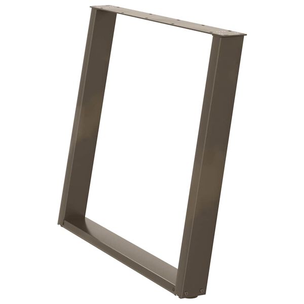 vidaXL Gambe per tavolo da pranzo a forma di U 2 pz in acciaio naturale 100x(72-73) cm