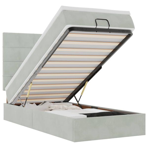 vidaXL Struttura Letto Pouf con Materassi 90x200 cm in Velluto