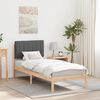 vidaXL Letto con Testiera Rivestita Grigio scuro 75 x 190 cm