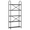 vidaXL Libreria Rovere Nero 80 x 30 x 183 cm Legno multistrato