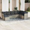 vidaXL Set Divano da Giardino 8pz con Cuscini Grigio Chiaro Polyrattan