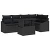 vidaXL Set Divano da Giardino 6 pz Nero
