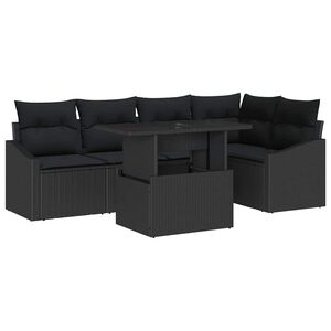 vidaXL Set Divano da Giardino 6 pz Nero