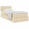vidaXL Letto con contenitore e materasso Crema 90 x 190 cm