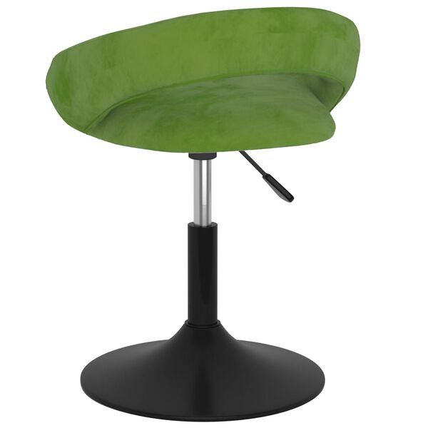 vidaXL Sedia da Pranzo Girevole Verde Chiaro in Velluto