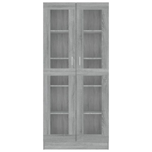 vidaXL Mobile Vetrina Grigio Sonoma 82,5x30,5x185 Legno Multistrato