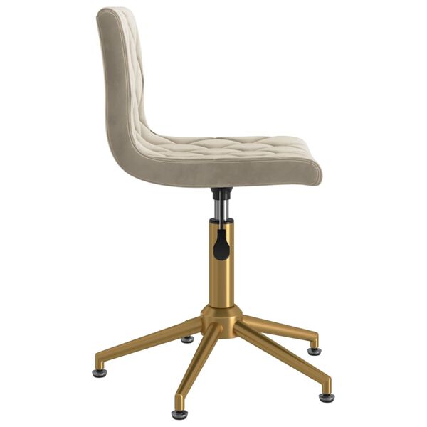 vidaXL Sedia da Pranzo Girevole Grigio Chiaro in Velluto