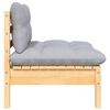 vidaXL Set Divani da Giardino 3 pz con Cuscini Grigio Massello di Pino