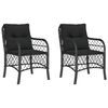vidaXL Sedie da Giardino con Cuscini 2 pz Nere in Polyrattan