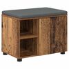 vidaXL Panca per ingresso con cuscino Legno vecchio 60 x 38 x 46 cm
