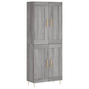 vidaXL Credenza Grigio Sonoma 69,5x34x180 cm in Legno Multistrato
