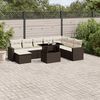 vidaXL Set Divani da Giardino 9pz con Cuscini Marrone in Polyrattan