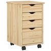 vidaXL Mobile con Ruote con ruota Marrone 34 x 39 x 56 cm