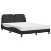 vidaXL Letto con Materasso Zadar Nero 140x200 cm in Similpelle