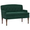 vidaXL Loveseat con bottoni imbottiti Verde Scuro 111 x 65 x 79 cm