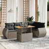 vidaXL Set Divano da Giardino 6 pz con Cuscini Grigio in Polyrattan