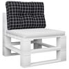 vidaXL Cuscino per Pallet Motivo a Quadri Nero 60x40x12 cm in Tessuto