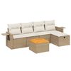 vidaXL Set Divano da Giardino 6 pz con Cuscini Beige in Polyrattan