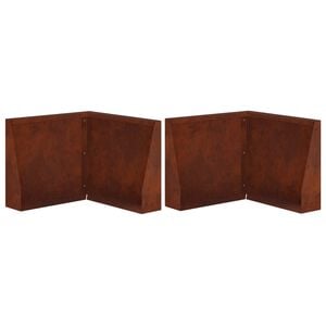 vidaXL Muro di contenimento 2 pz 50 x 50 x 40 cm Acciaio Corten