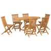 vidaXL Set da Pranzo per Giardino 7 pcs Marrone Legno di teak solido