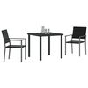 vidaXL Set da Pranzo per Giardino 3 pcs Nero Rattan in PE