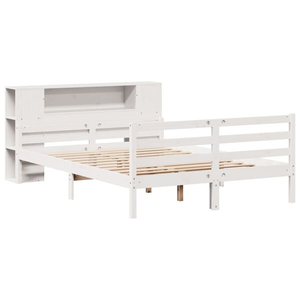 vidaXL Letto Libreria senza Materasso Bianco 150x200 cm Legno di Pino