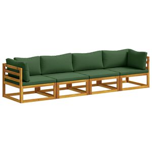 vidaXL Set di divani 4 pz Naturale Legno di Acacia Massello