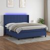 vidaXL Letto a Molle con Materasso e LED Blu 180x200 cm in Tessuto
