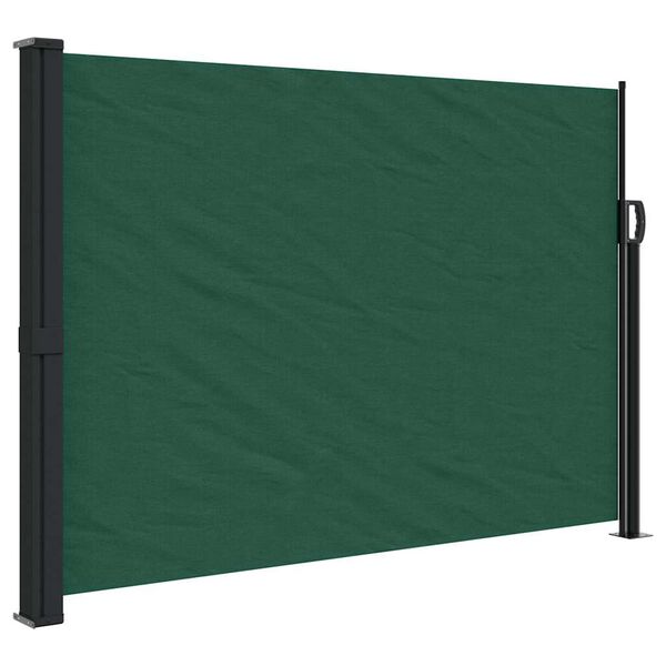 vidaXL Tenda da Sole Laterale Retrattile Verde Scuro 140x600 cm