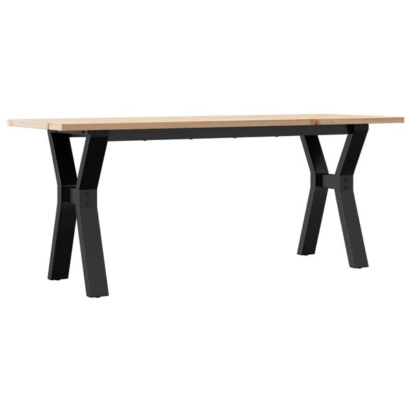 vidaXL Tavolino Salotto Telaio a Y 110x40x45 cm Legno Pino e Acciaio