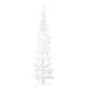 vidaXL Albero Natale Artificiale Sottile a Met&agrave; Supporto Bianco 240 cm