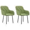 vidaXL Sedie da Pranzo 2 pz Verde Chiaro in Velluto