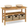 vidaXL Mobile Vanit&agrave; Bagno e Lavandini Marmo Crema Legno Massello Teak