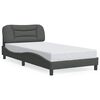 vidaXL Giroletto senza Materasso Hvar Grigio Scuro 100x200 cm Tessuto