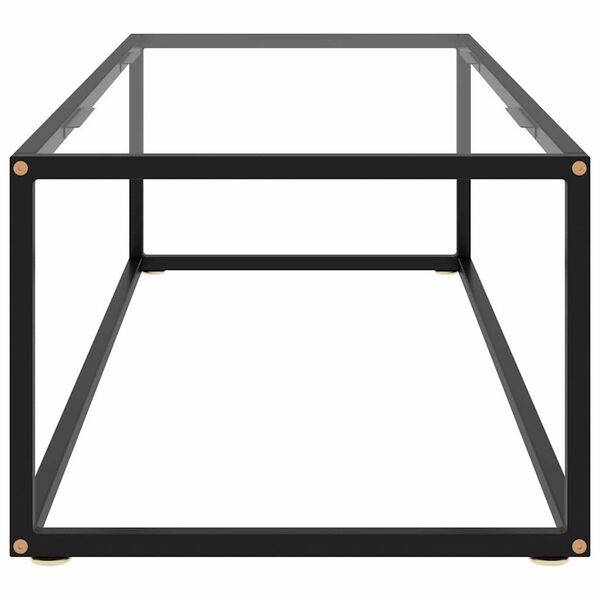 vidaXL Tavolino da Salotto Nero con Vetro Temperato 120x60x35 cm