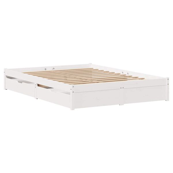 vidaXL Letto senza Materasso Bianco 120x190 cm Legno Massello di Pino