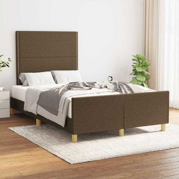vidaXL Giroletto senza Materasso Marrone Scuro 80x200 cm in Tessuto