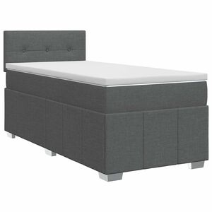 vidaXL Letto box spring con materasso Grigio Scuro 90 x 190 cm Tessuto