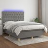 vidaXL Letto a Molle Materasso e LED Grigio Scuro 140x200cm in Tessuto