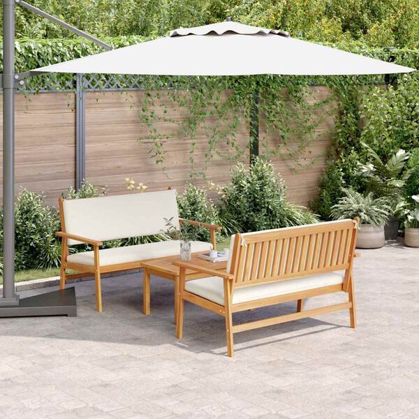 vidaXL Set Divano da Giardino 3 pcs Marrone 120 x 65,5 x 79 cm