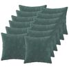 vidaXL Federa 12 pz HEERLEN Blu mare 45 x 45 cm Fleece in microfibra