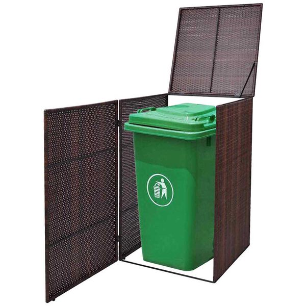 vidaXL Box porta bidoni Marrone 76 x 78 x 123 cm